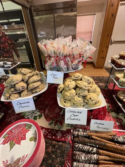 Trays of treats at the 2023 toy drive